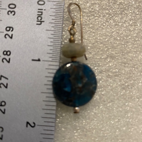 Black Labradorite and Flower Jade Necklace and Earrings Set - Picture 11 of 12